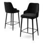 Hanah Home Juego de 2 Taburetes de Bar Enox - Negro